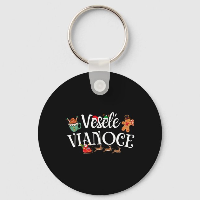 Veselé Vianoce Slovak Merry Christmas Vesele Viano Key Ring (Front)