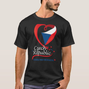 Veseli Nad Moravou Czech Republic Heart Flag Emble T-Shirt