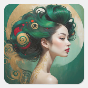 “Vesendra” - Sculpted Beauty, Eternal Muse Square Sticker