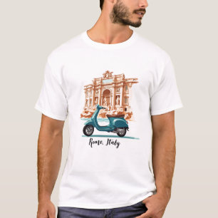 Vespa in front of the Trevi Fountain in Rome T-Shirt