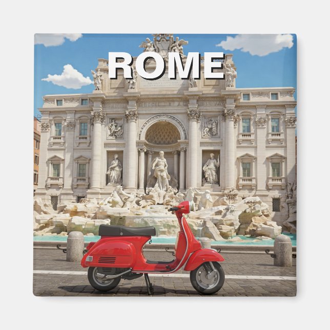 Vespa in Rome Italy Magnet (Front)
