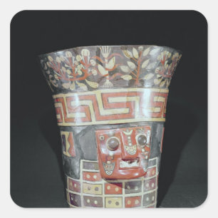 Vessel depicting corn yams and animals square sticker