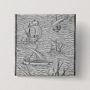 Vessels of Early Spanish Navigators 15 Cm Square Badge