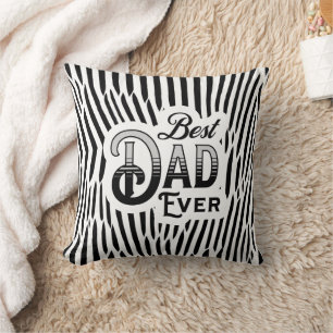 Vest Dad Ever   Black and White Abstract Artsy  Cushion