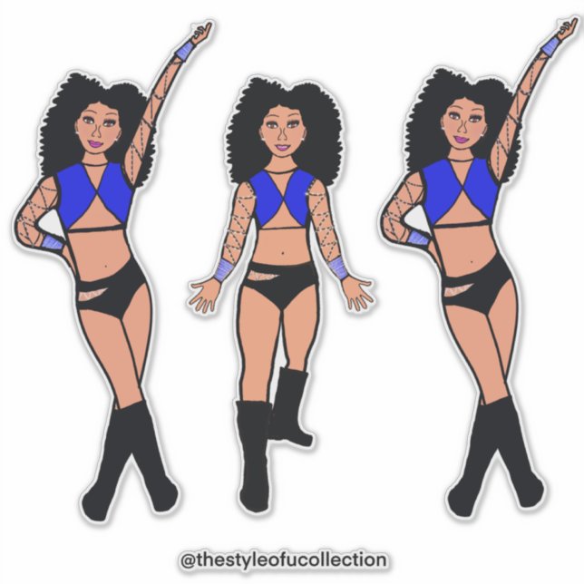 Vested Dancer Blue Black #2 Sticker (Front)