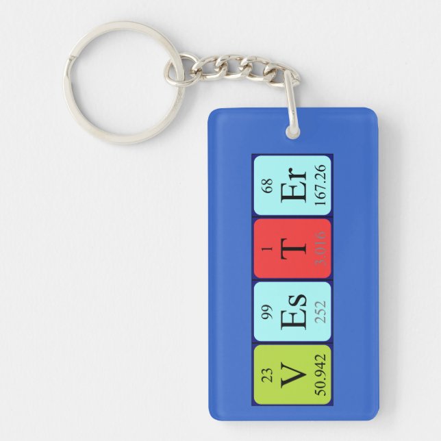 Vester periodic table name keyring (Front)