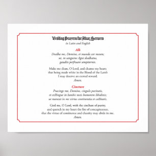 Vesting Prayers for Altar Servers (Alb) Poster
