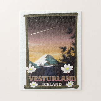 Vesturland Iceland travel poster Jigsaw Puzzle