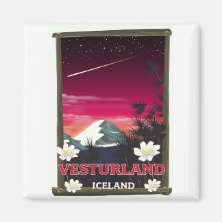 vesturland Iceland travel poster Magnet