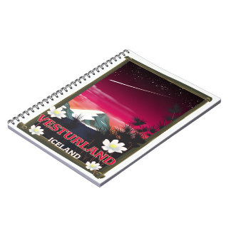 vesturland Iceland travel poster Notebook