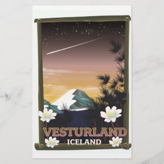 Vesturland Iceland travel poster Stationery