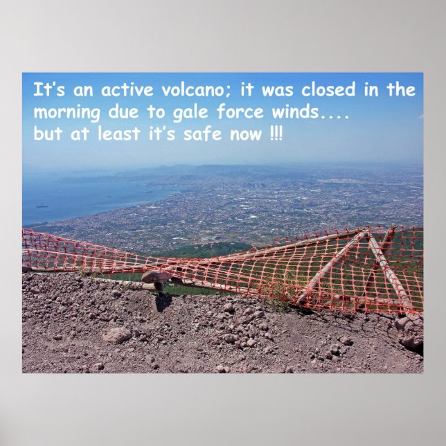 Vesuvius Volcano Humour Poster (Front)