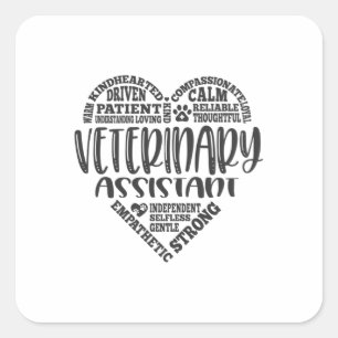 Vet assistant, veterinary assistant square sticker