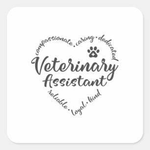 Vet assistant, veterinary assistant square sticker