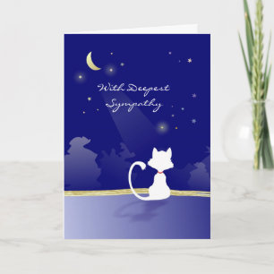 Vet & Business - Cat Sympathy Card - Moon & Stars