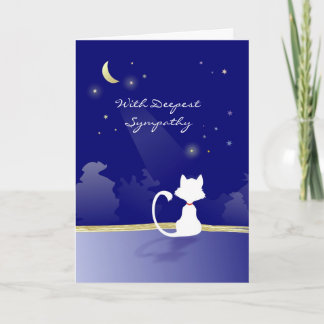 Vet & Business - Cat Sympathy Card - Moon & Stars