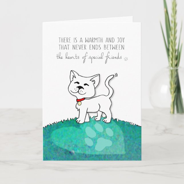 Vet & Business Cat Sympathy Card - Warmth & Joy (Front)