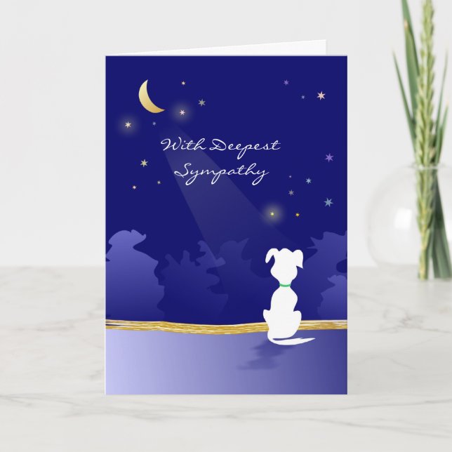 Vet & Business Dog Sympathy Card Moon and Stars (Front)