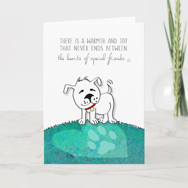 Vet & Business Dog Sympathy Card - Warmth & Joy (Front)