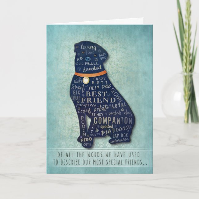 Vet & Business Rottweiler Dog Sympathy Card (Front)