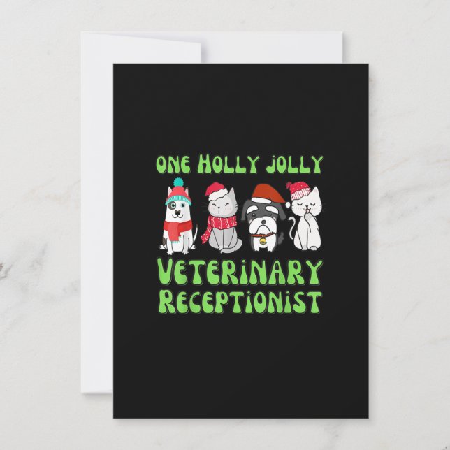 Vet Christmas dog veterinarian veterinary receptio Invitation (Front)