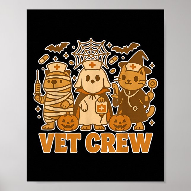 Vet Crew Halloween Costume Dog Cat Capybara Pet Te Poster (Front)