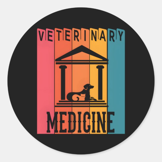 Vet Future Veterinarian And White Coat Ceremony Classic Round Sticker (Front)