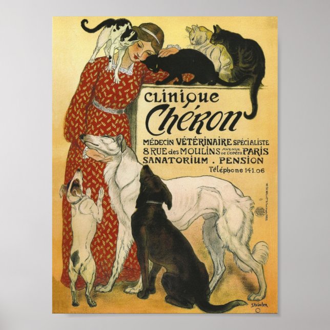 Vet gift Office French Vintage vet advert Poster (Front)