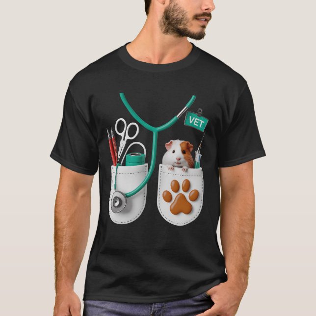 VET Guinea Pig Cute Veterinary Pet Animal Doctor H T-Shirt (Front)