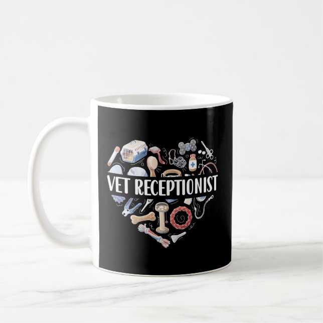 Vet Receptionist Veterinarian Receptionist Vet Sec Coffee Mug (Left)