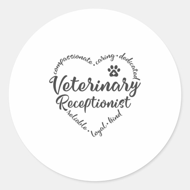 Vet receptionist veterinary receptionist classic round sticker (Front)