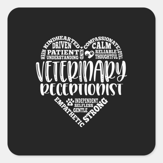 Vet receptionist veterinary receptionist square sticker (Front)
