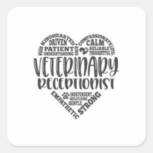 Vet receptionist veterinary receptionist square sticker