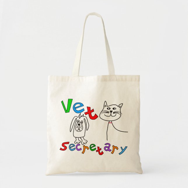 Vet Secretary Gifts, Veterinary Office Secretary Tote Bag (Front)