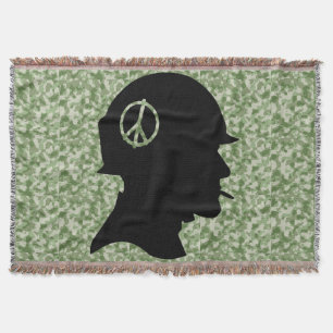 Vet Silhouette Camo Throw Blanket