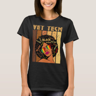 Vet Tech Afro African American Women Black History T-Shirt