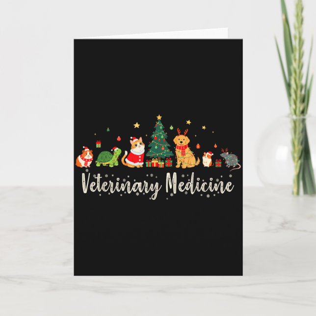 Vet Tech Animal Christmas Xmas Vibes Veterinary Me Card (Front)