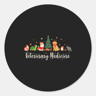 Vet Tech Animal Christmas Xmas Vibes Veterinary Me Classic Round Sticker