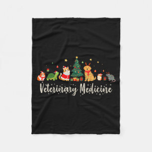 Vet Tech Animal Christmas Xmas Vibes Veterinary Me Fleece Blanket