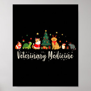 Vet Tech Animal Christmas Xmas Vibes Veterinary Me Poster