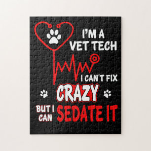 Vet Tech Can_t Fix Crazy T Shirt Jigsaw Puzzle