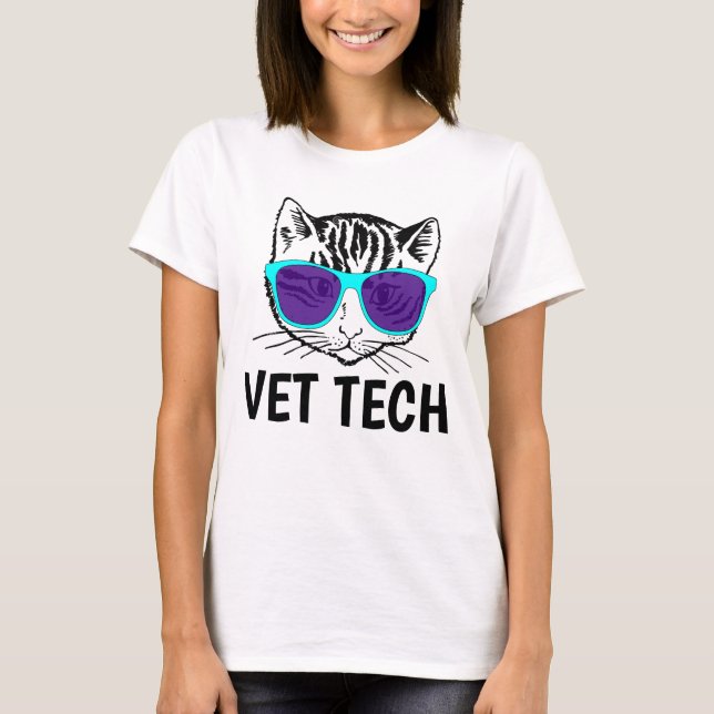 VET TECH cat T-Shirts (Front)