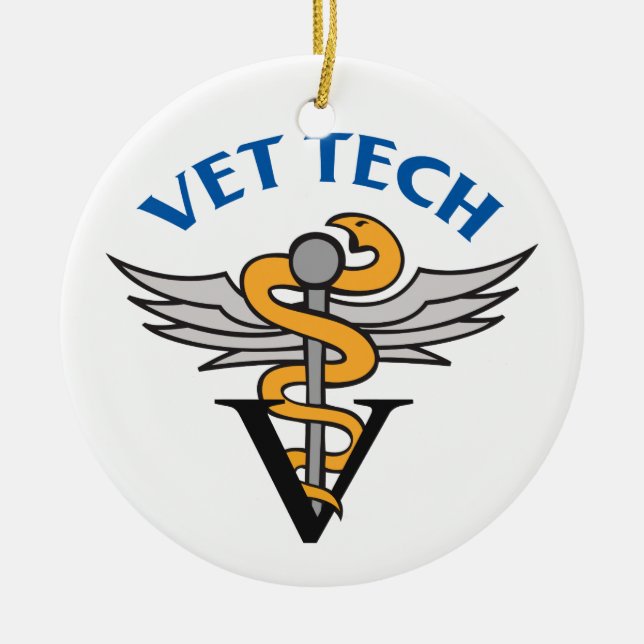 Vet Tech Ceramic Tree Decoration (Front)