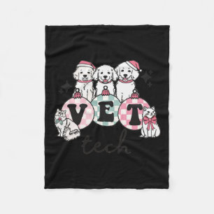 Vet Tech Christmas Veterinarian Animal Specialist Fleece Blanket