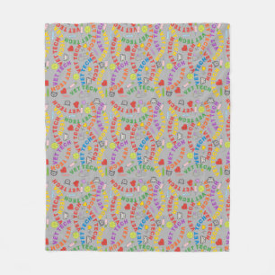 Vet Tech Colourful Lettering  Fleece Blanket