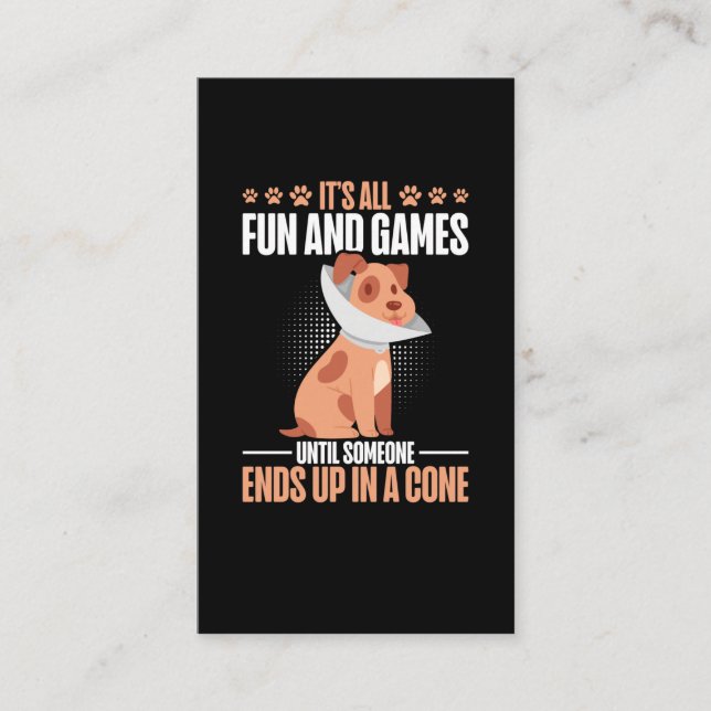 Vet Tech Dog Cone Humour Veterinarian Business Card (Front)