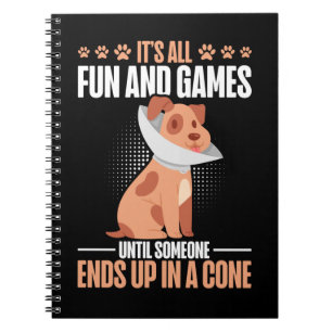 Vet Tech Dog Cone Humour Veterinarian Notebook