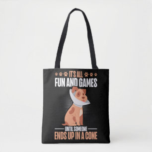 Vet Tech Dog Cone Humour Veterinarian Tote Bag