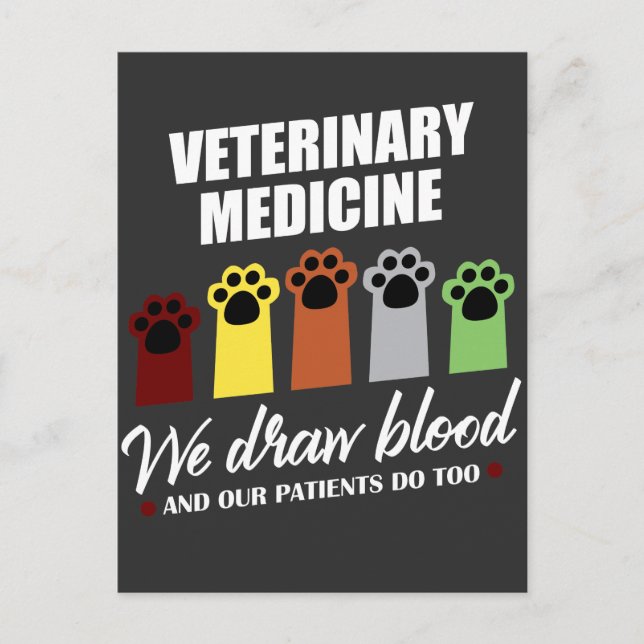 Vet Tech Gift For Veterinary Tech Draw Blood Postcard (Front)