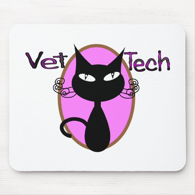 Vet Tech Gifts  "Adorable Cat Design" Mouse Mat (Front)